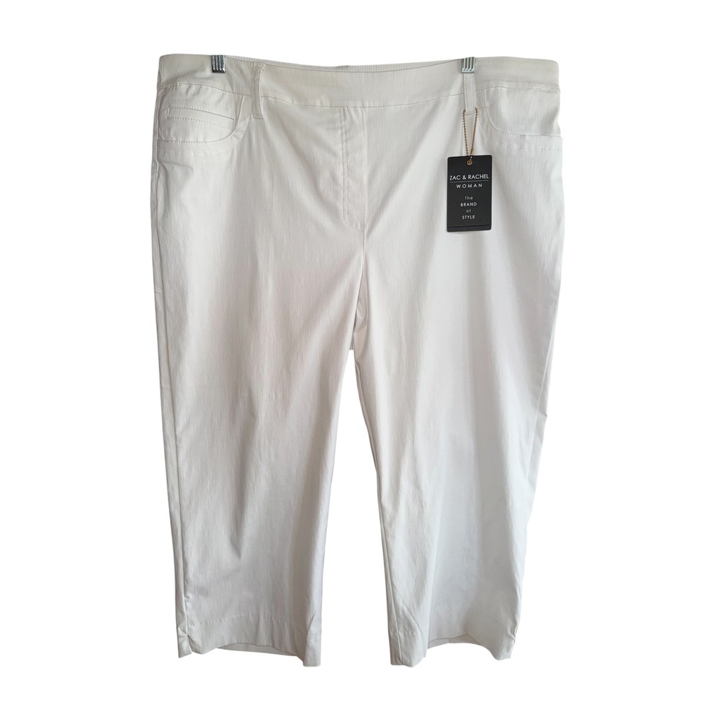 Zac &‎ Rachel Woman 20W White Capri Pull On Pants Ultimate Fit